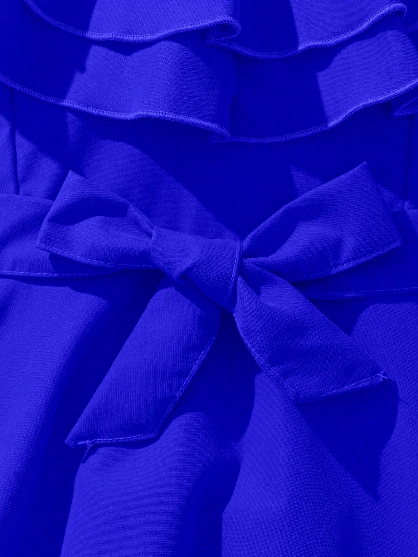 Vestido Azul Con Volantes Y Lazo Para Niña