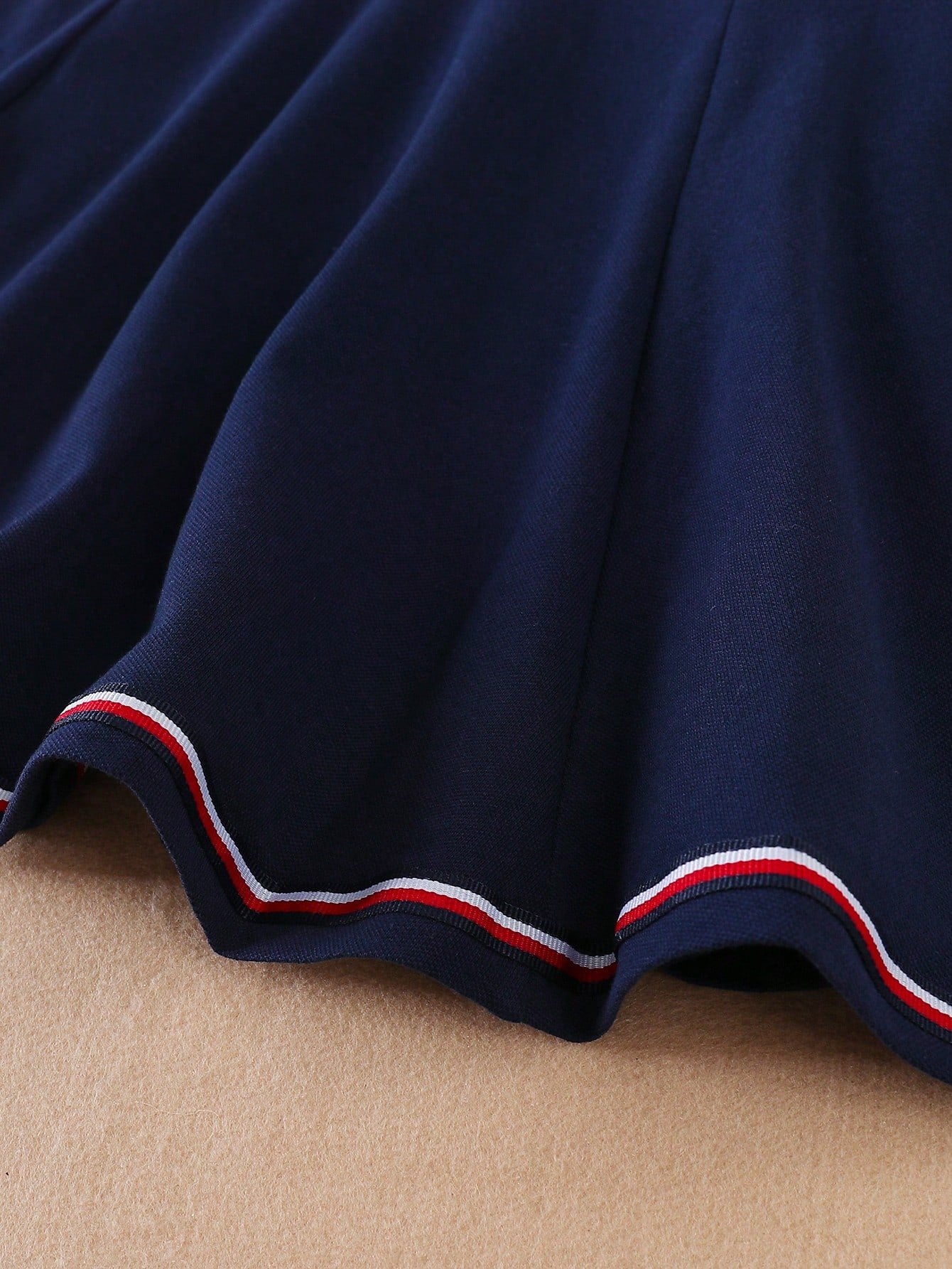 Vestido Tipo Polo Azul Marino Para Niña