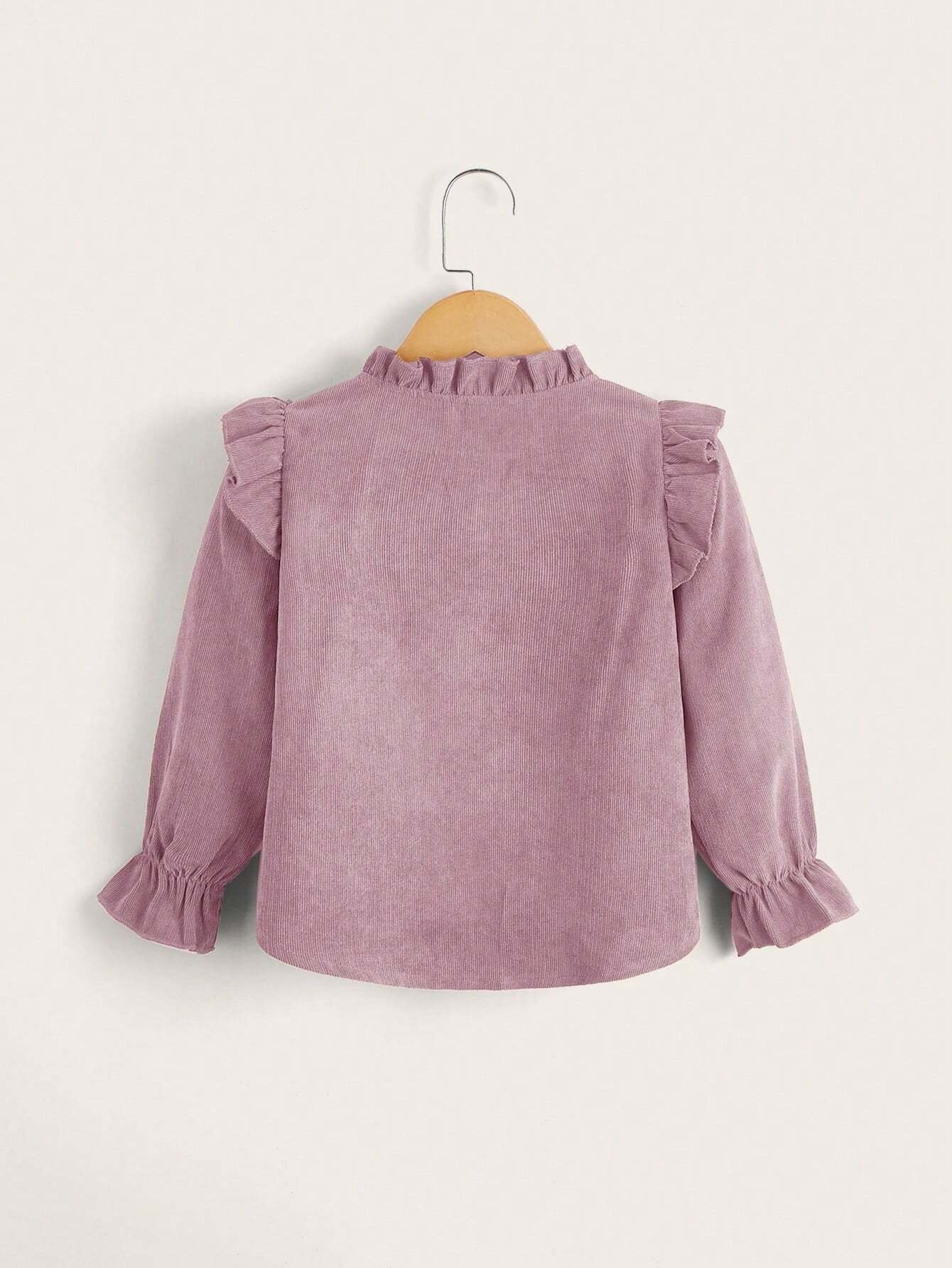 Blusa Rosa De Pana Para Niña Con Volantes