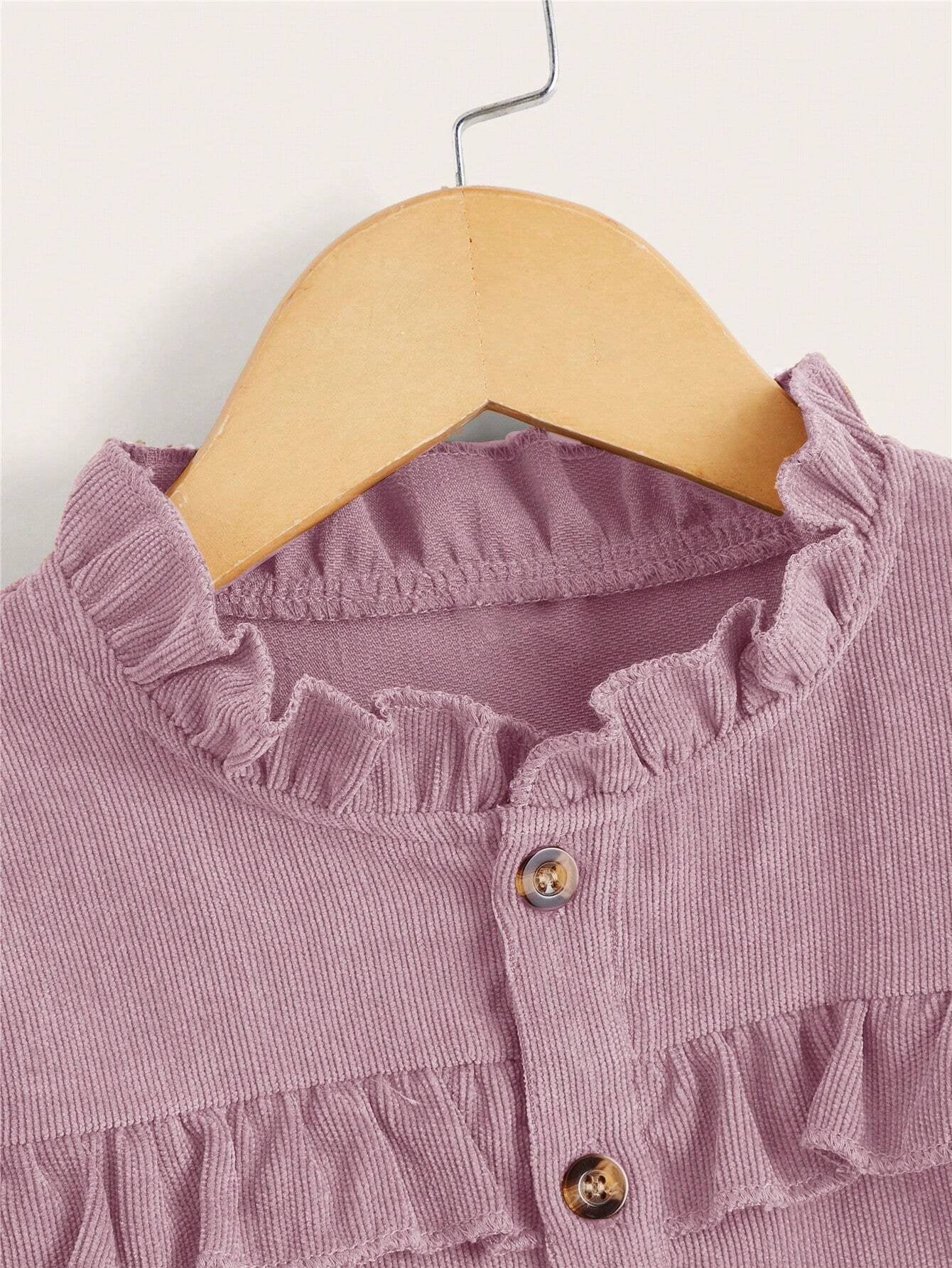 Blusa Rosa De Pana Para Niña Con Volantes