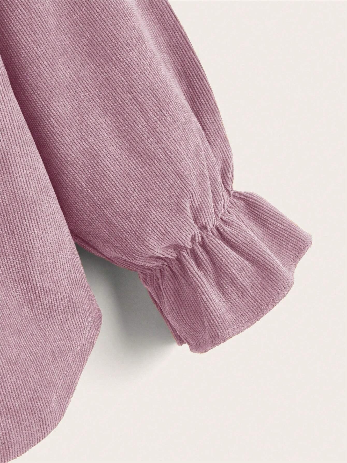 Blusa Rosa De Pana Para Niña Con Volantes