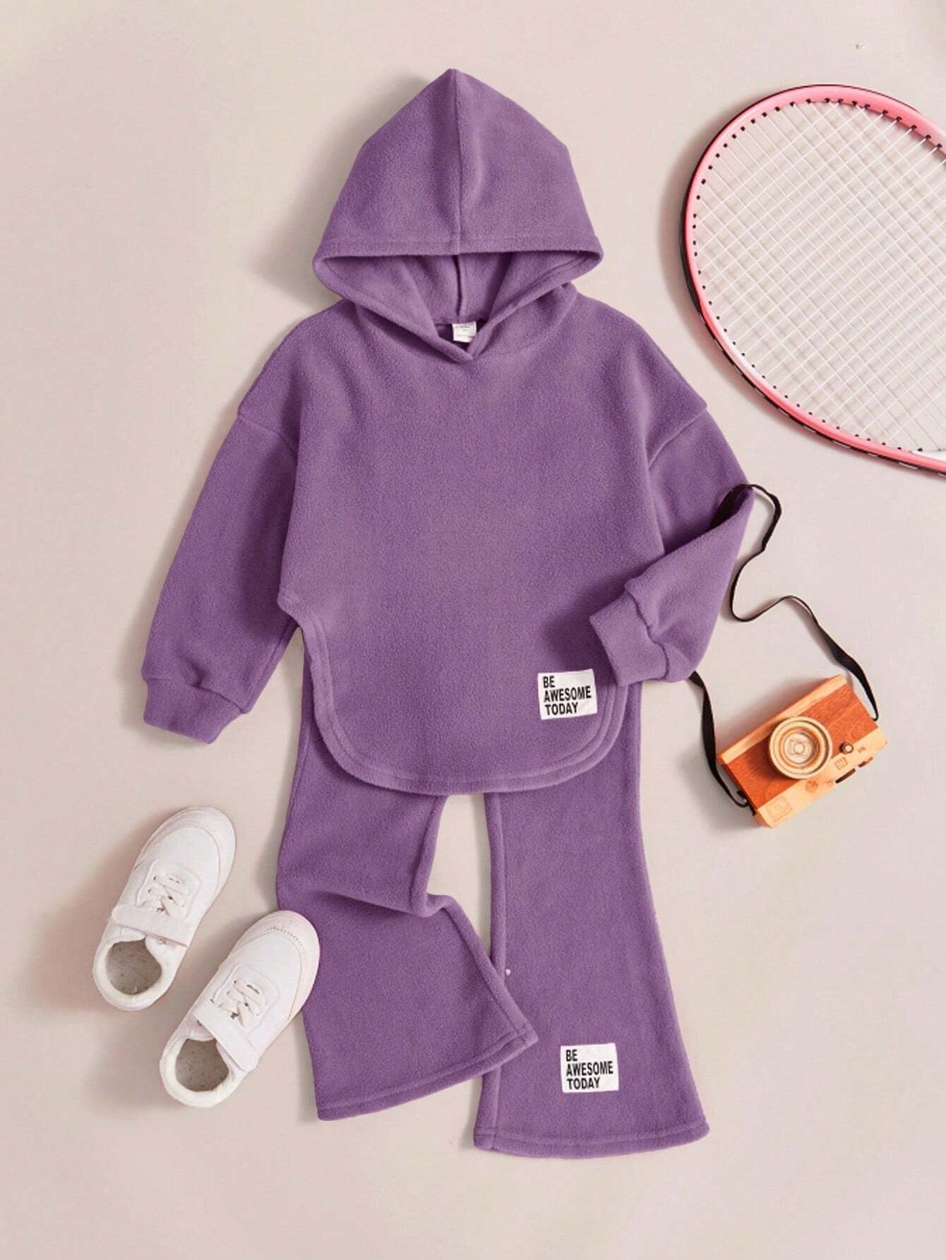 Conjunto Morado De Pants Y Sudadera Con Capucha