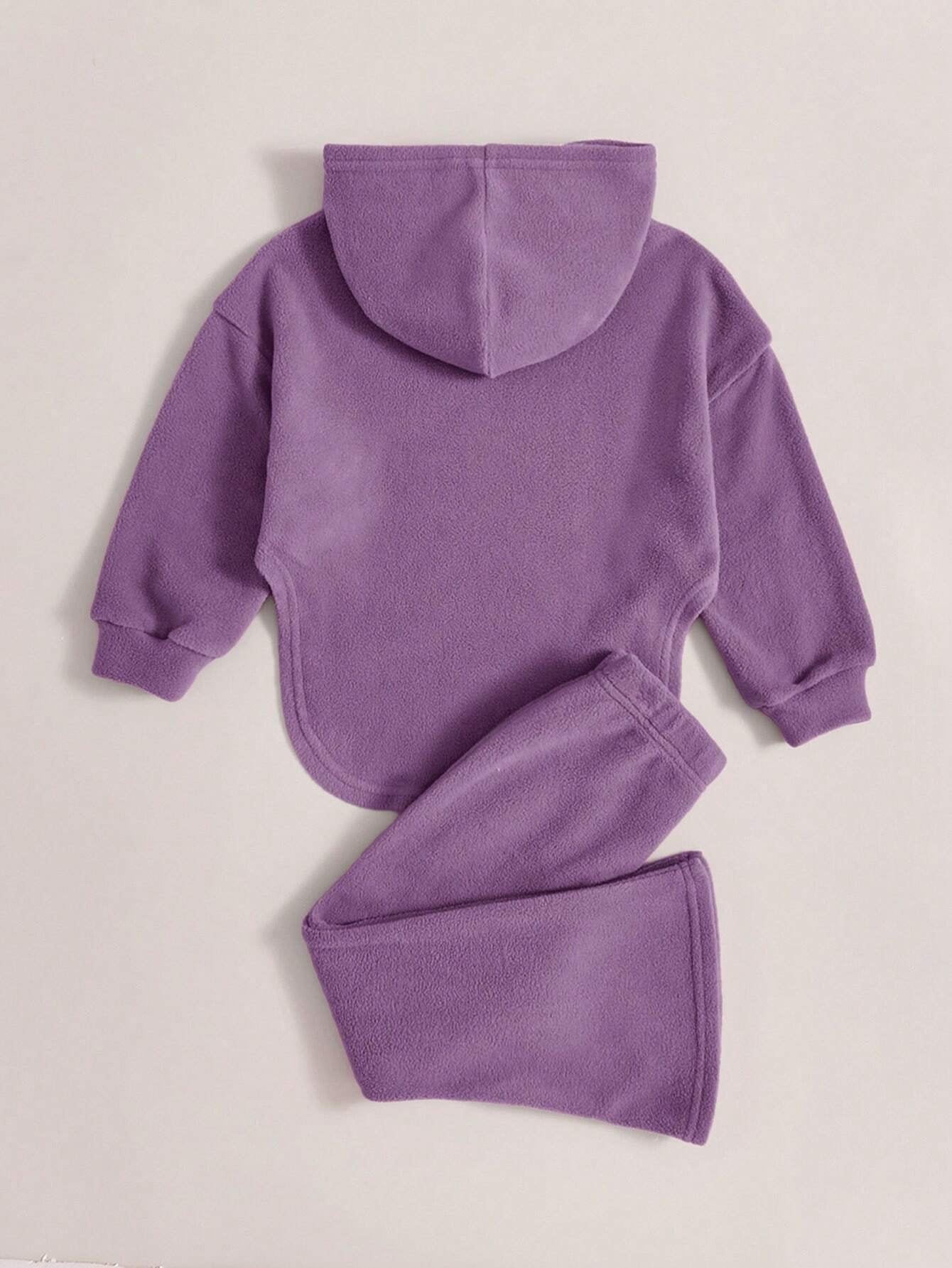 Conjunto Morado De Pants Y Sudadera Con Capucha