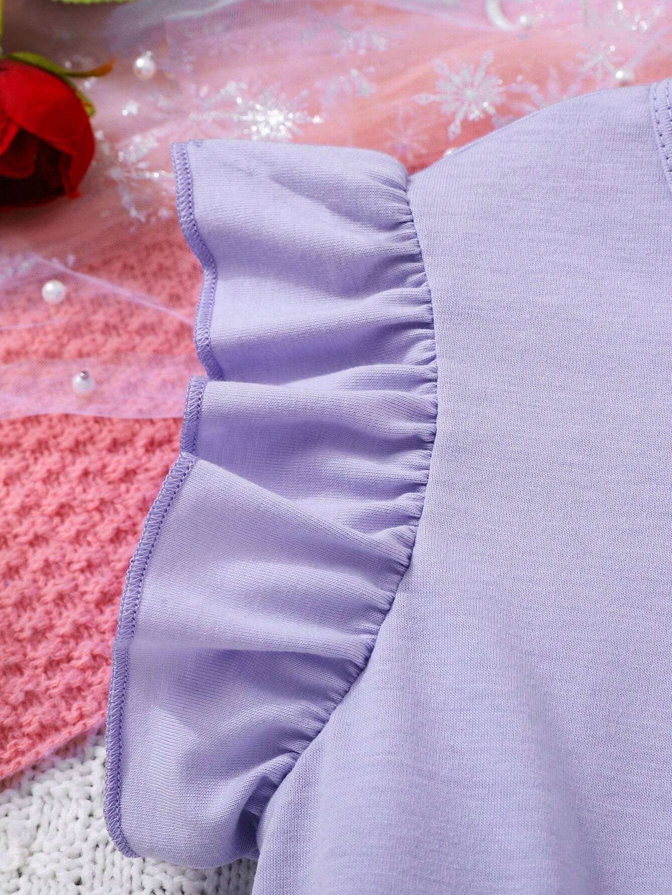 Vestido Morado Con Corazones Para Niña