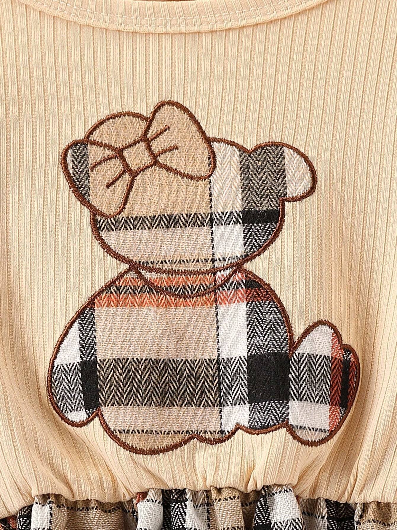 Vestido De Algodón Con Estampado De Osito Para Niña