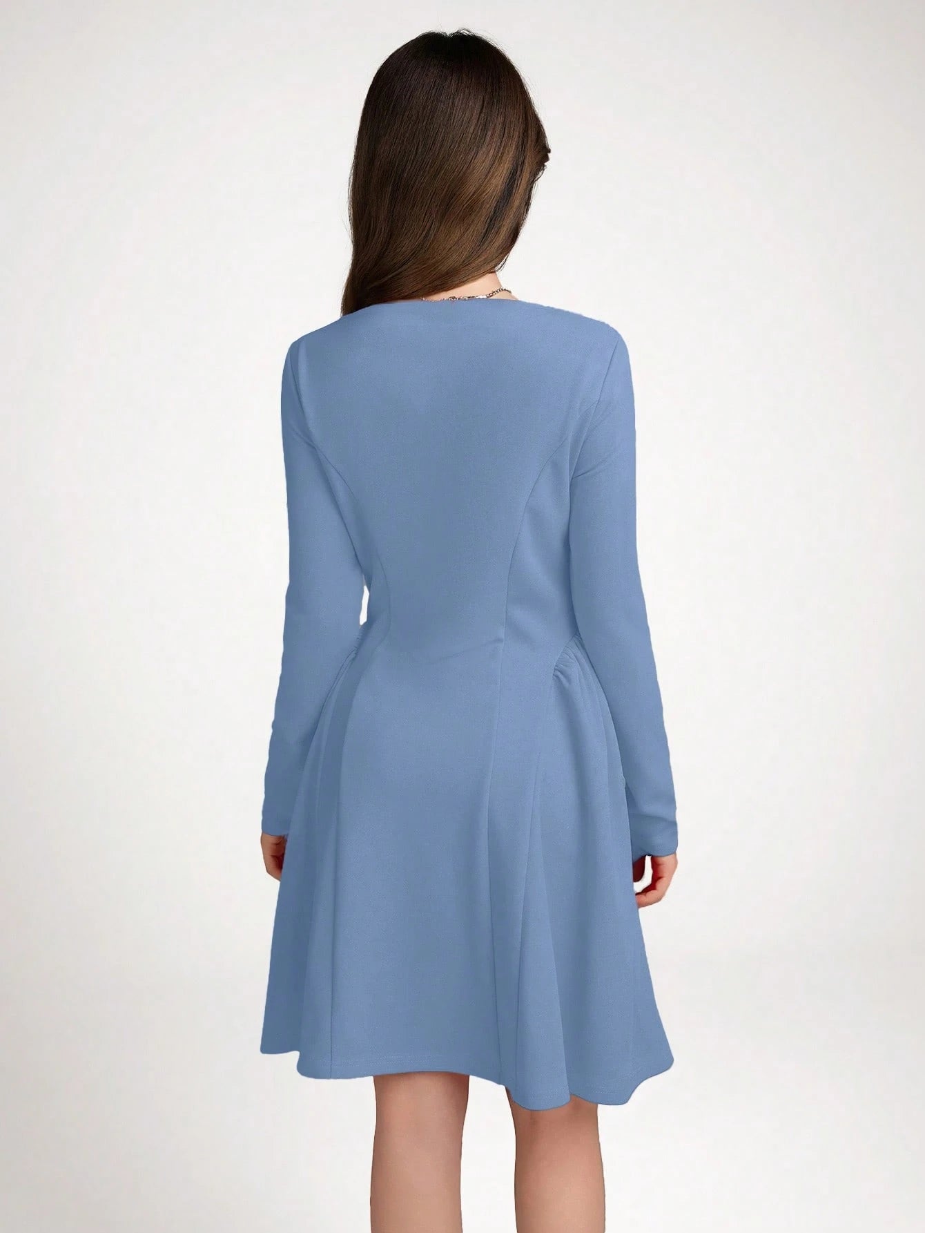 Vestido Celeste Con Escote Corazón Para Adolescente