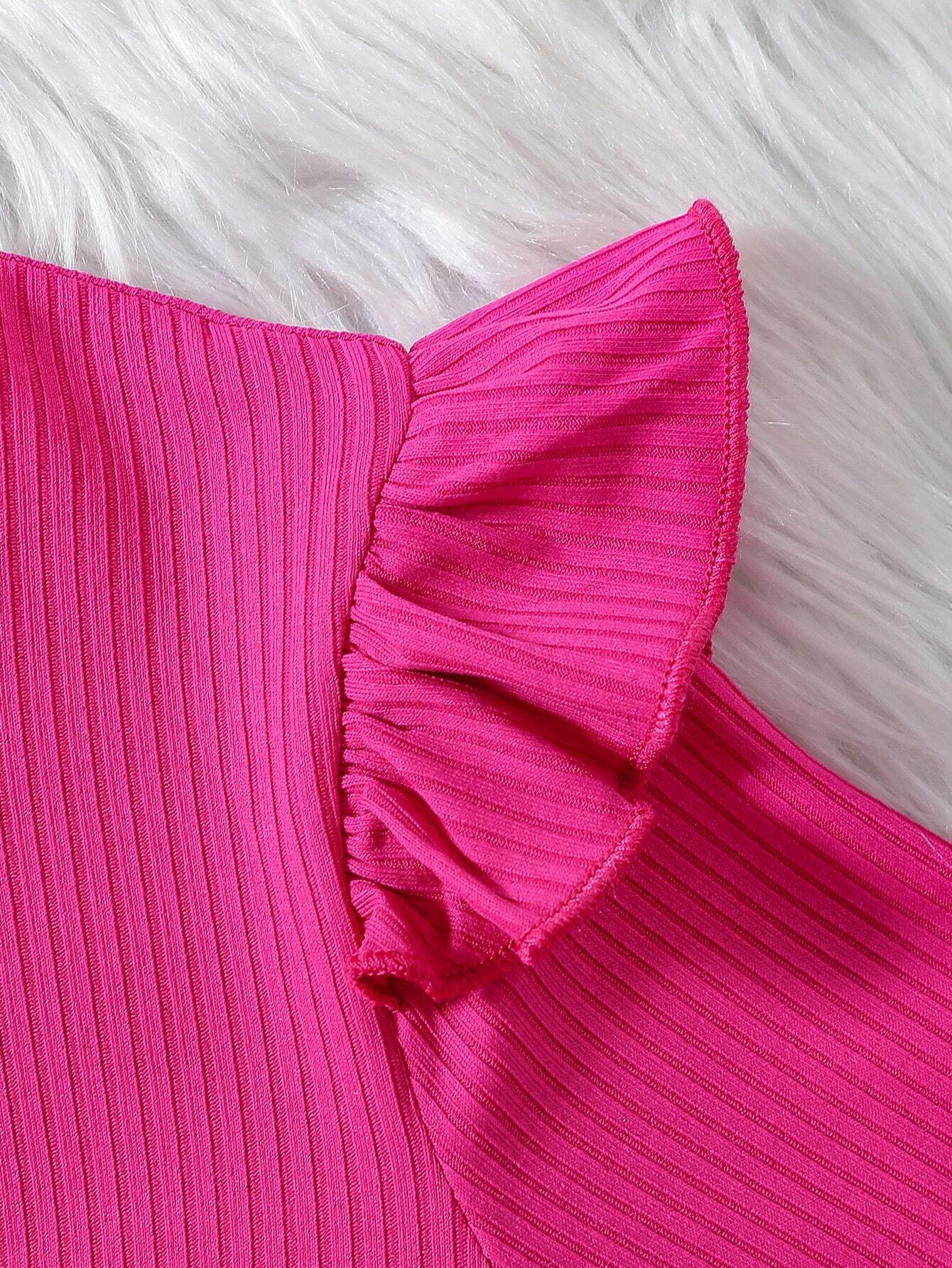 Vestido Rosa Fucsia Con Estrellas Y Moño Para Niña