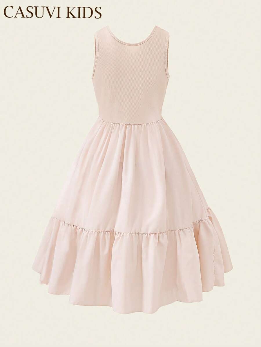 Vestido Albaricoque Para Niña De Corte Linea A