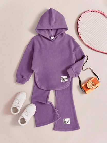 Conjunto Morado De Pants Y Sudadera Con Capucha