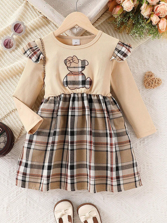 Vestido De Algodón Con Estampado De Osito Para Niña