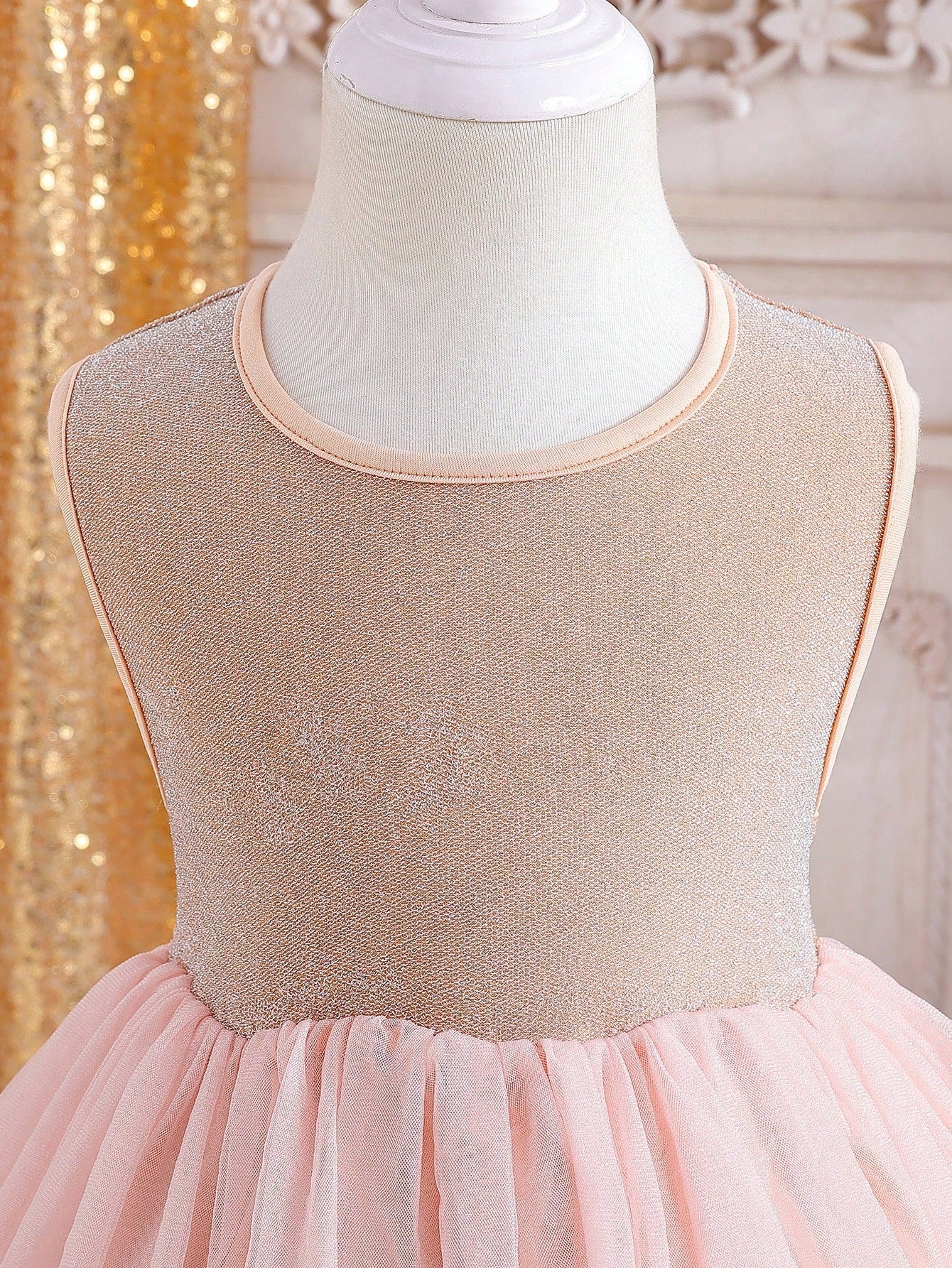 Vestido Champán Elegante De Tul Para Niña
