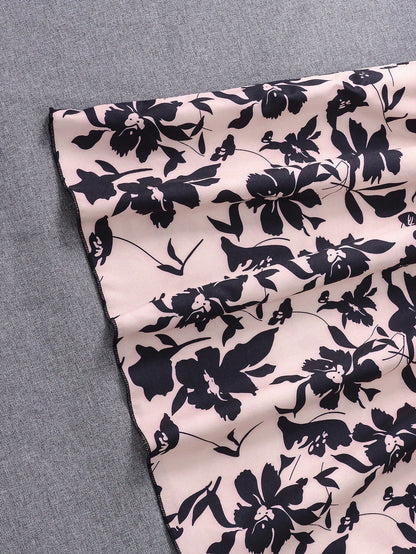 Vestido Sin Mangas Con Falda Floral Para Niña