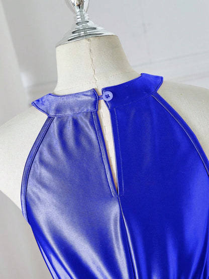 Vestido Azul Real Largo Para Niña Elegante