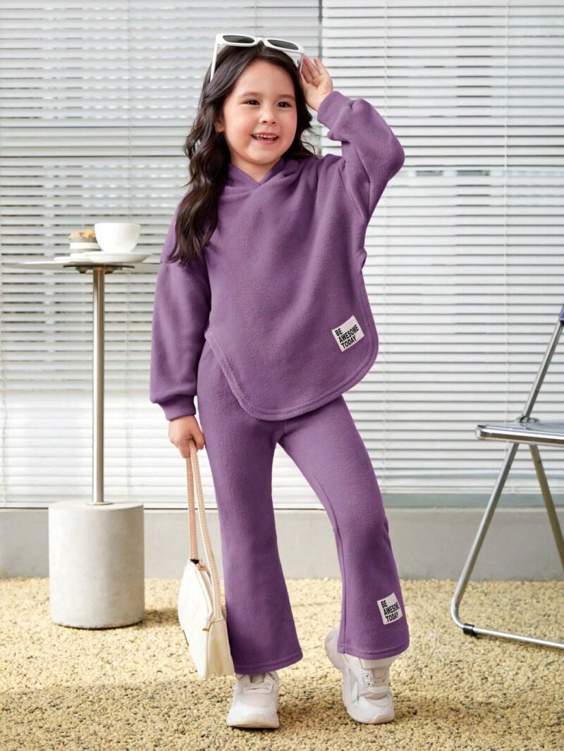 Conjunto Morado De Pants Y Sudadera Con Capucha