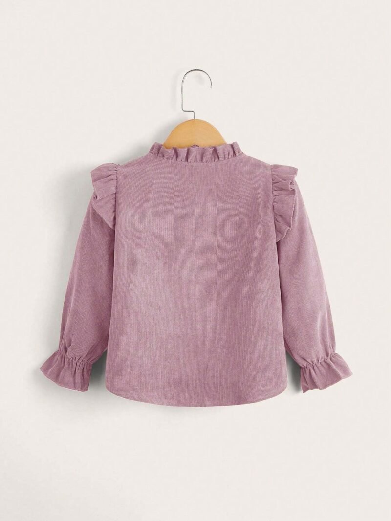 Blusa Rosa De Pana Para Niña Con Volantes - Imagen 2