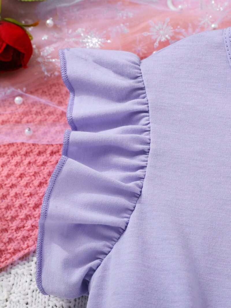 Vestido Morado Con Corazones Para Niña - Imagen 3