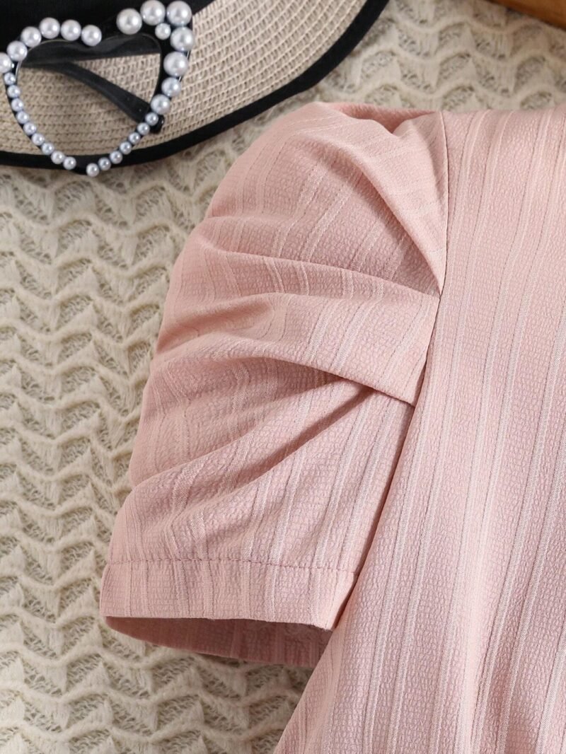 Vestido Rosa Pálido Para Niña (Cinturón No Incluido) - Imagen 3