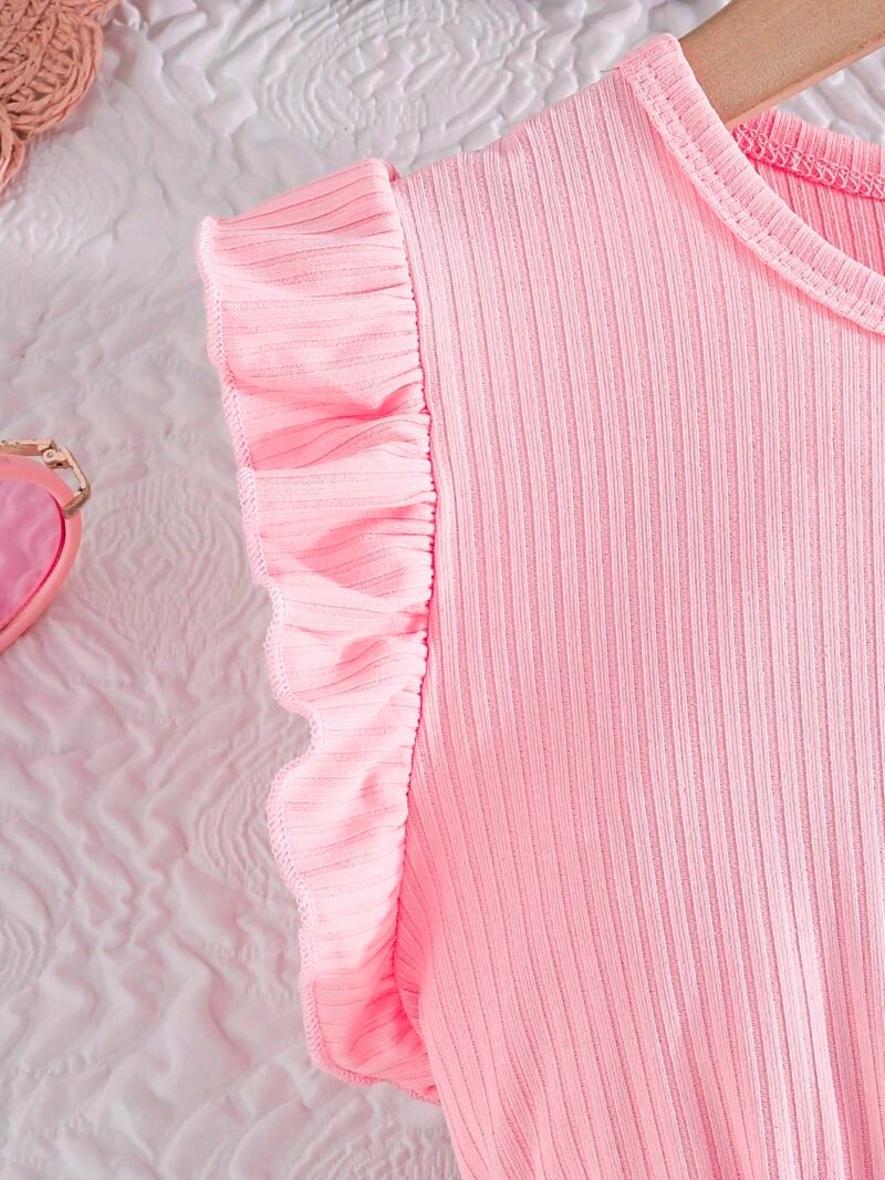 Vestido Rosa Pálido Con Mariposas Para Niña - Imagen 3