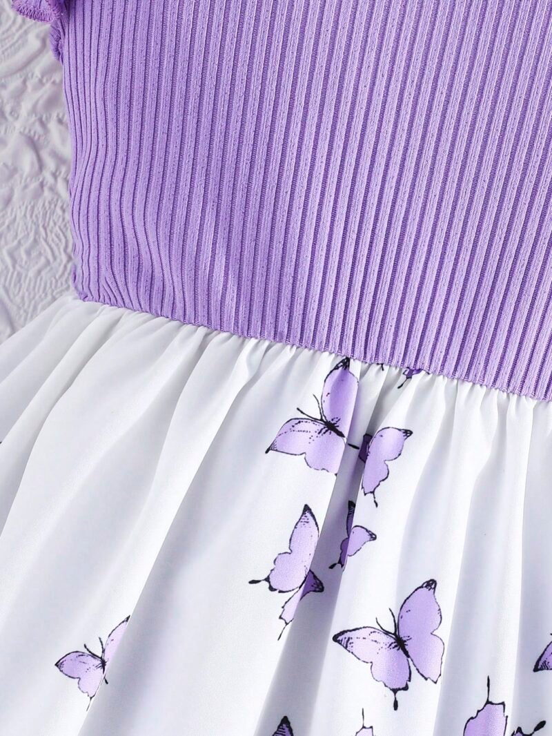 Vestido Morado Con Mariposas Para Niña - Imagen 4