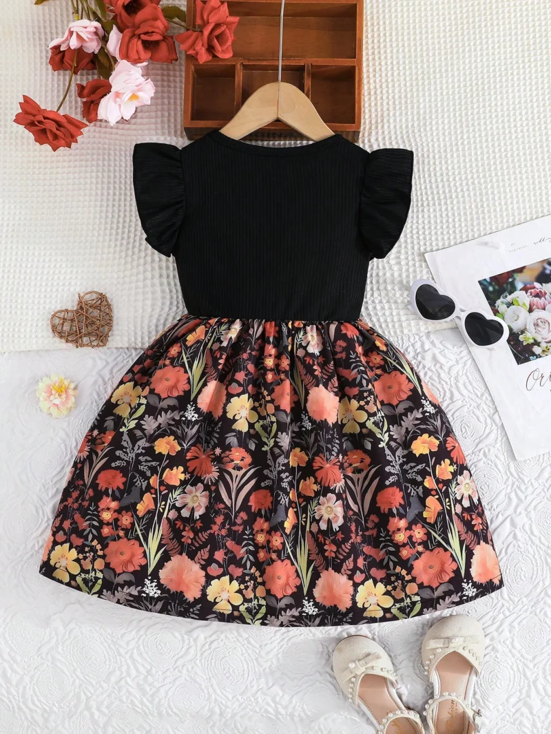 Vestido Floral Multicolor Para Niña - Imagen 2