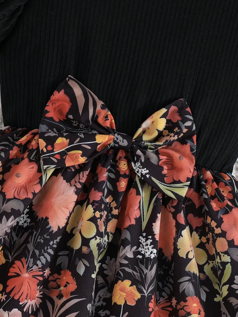Vestido Floral Multicolor Para Niña - Imagen 4