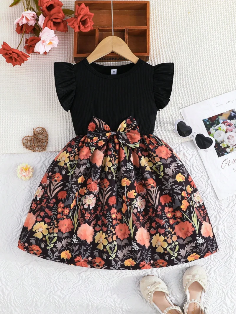Vestido Floral Multicolor Para Niña