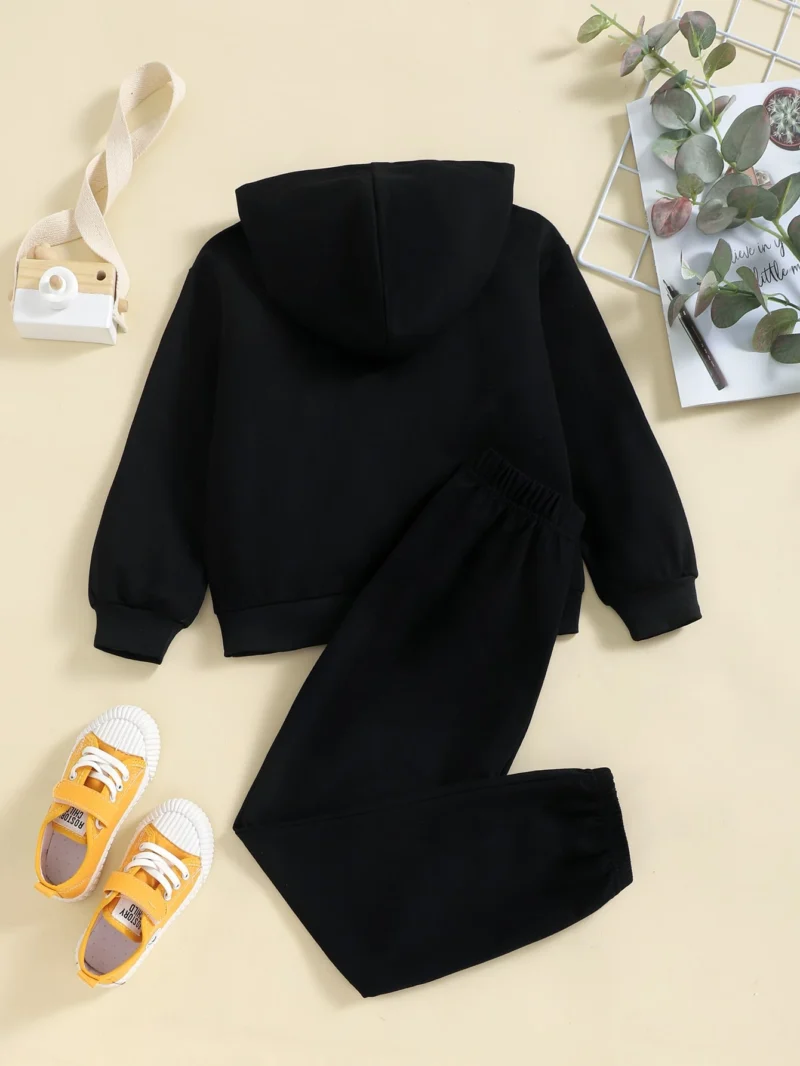 Conjunto Sudadera Y Pantalón Deportivo Negra Con Corazón Para Niña - Imagen 2