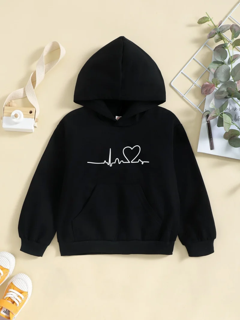 Conjunto Sudadera Y Pantalón Deportivo Negra Con Corazón Para Niña - Imagen 3