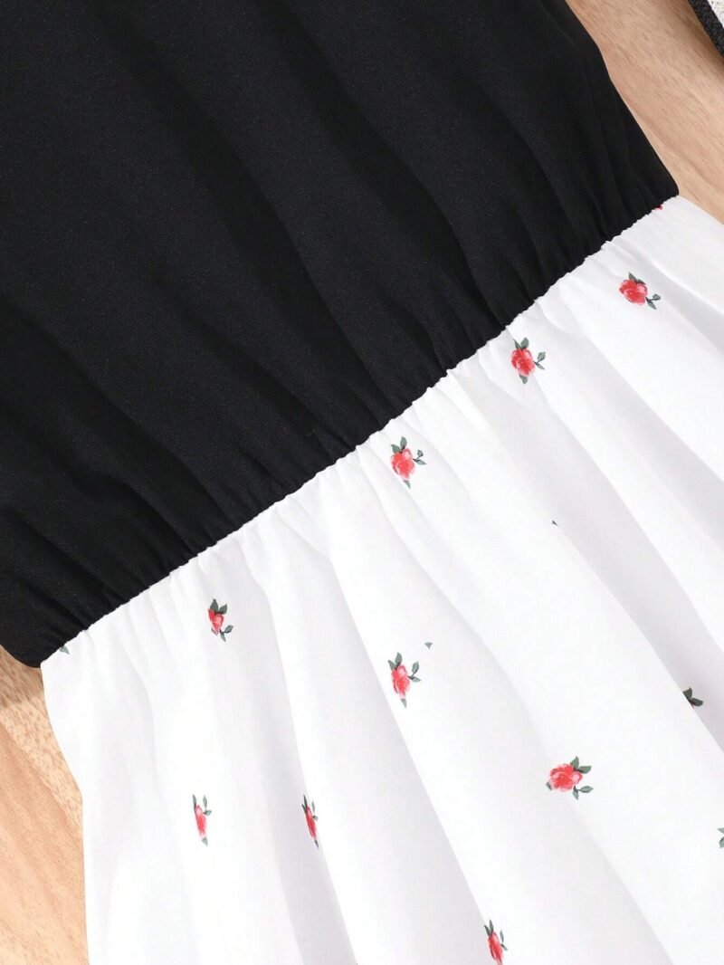 Vestido Multicolor Con Flores Y Lunares Para Niña - Imagen 4