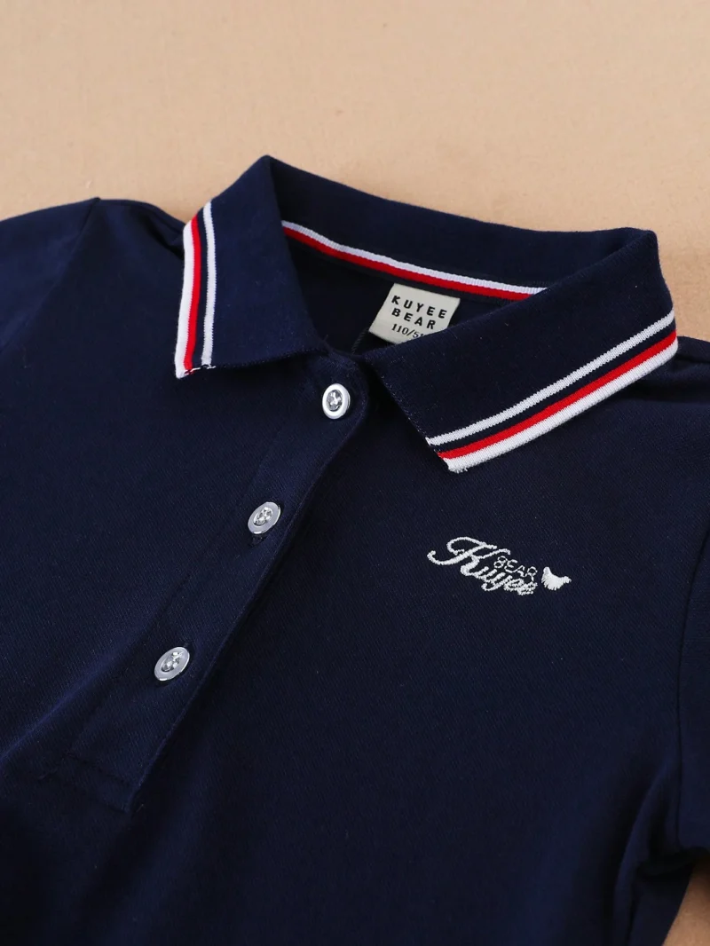 Vestido Tipo Polo Azul Marino Para Niña - Imagen 3